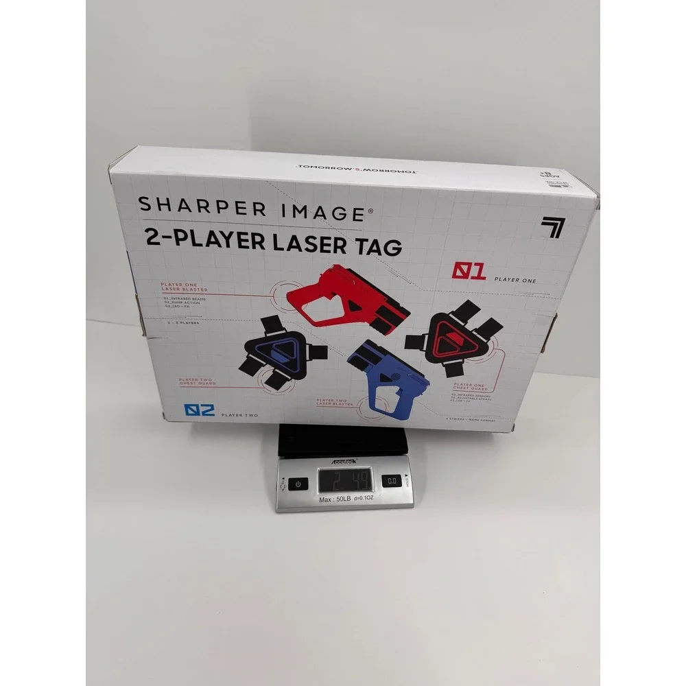 Sharper Image NEW Laser‎ Tag Set Two Player Blasters and Chest Guards Red Blue